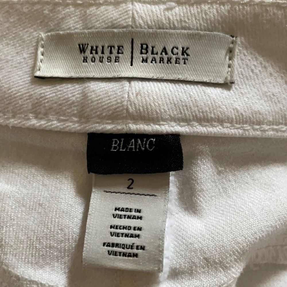 White House Black Market. White Capri jeans. Size: 2